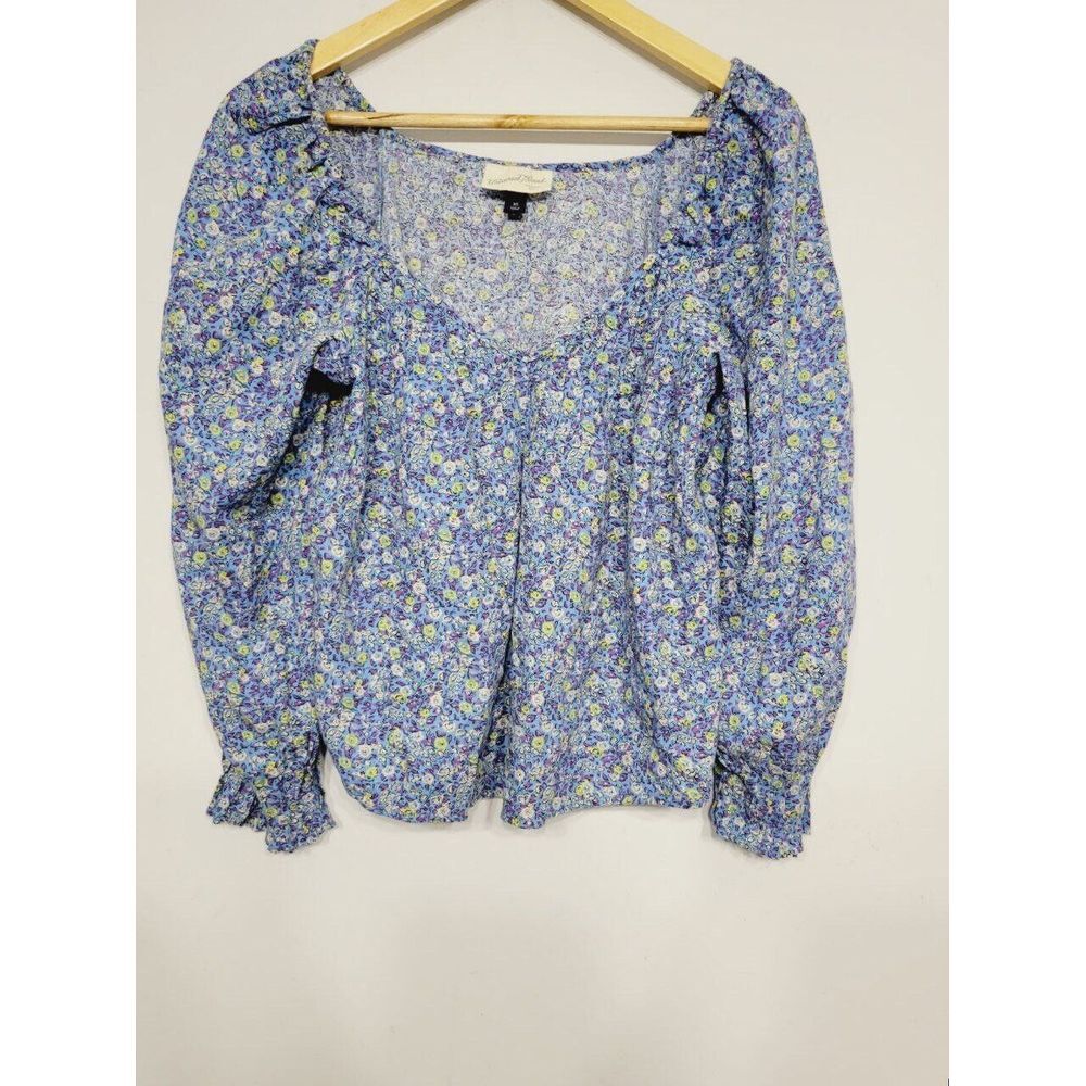 Universal Thread Women's Blouse‎ Size XS Balloon Sleeve Oversized V-neck